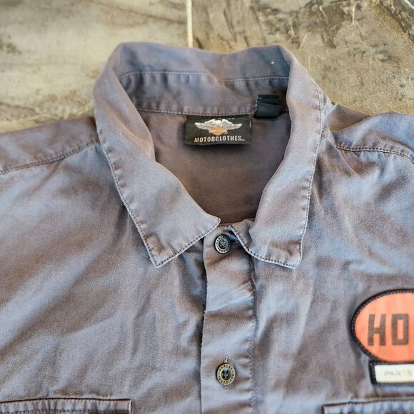 Harley Davidson Shirt Mens 2XL Button Up Bikercore Motorcycle Roadster Mechanic - Picture 4 of 11